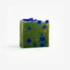 Handcrafted 'Matcha Mint' organic soap with real Matcha tea pieces, in refreshing shades of green with blue accents.