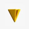 Bright yellow PAPERHANK wall hook inspired by the aerodynamic design of paper planes, offering a modern solution for hanging items.