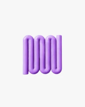Pastel purple Bandy soap dish with sinuous, curved lines designed for optimal water flow and aeration, inspired by the Australian bandy-bandy snake.