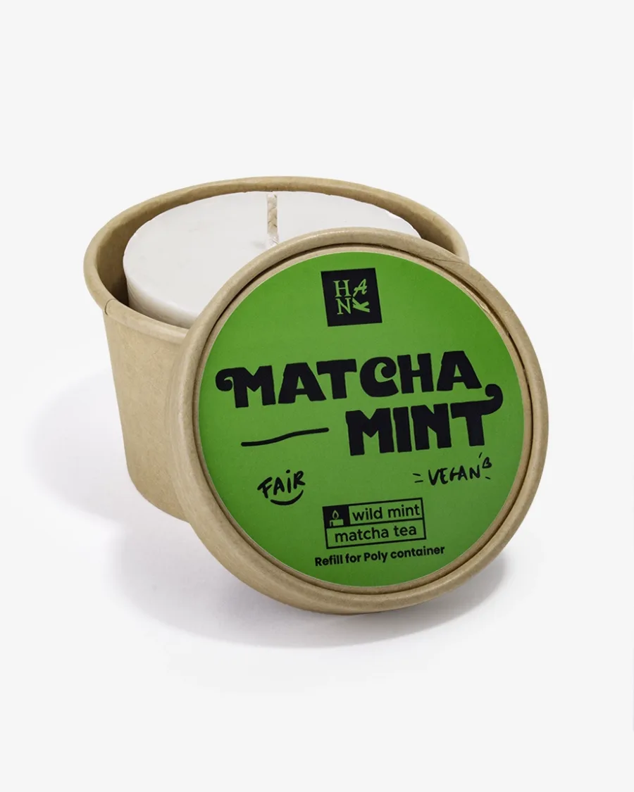 Matcha Mint kaars refill voor Poly, 185g
