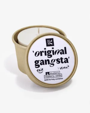 Original Gangsta Poly candle refill 185g – open container by Hank Brussels